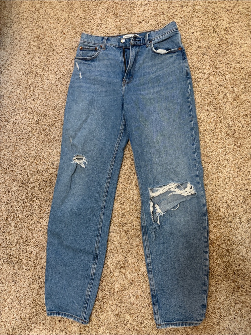 Abercrombie & Fitch Blue Distressed Boyfriend Jeans